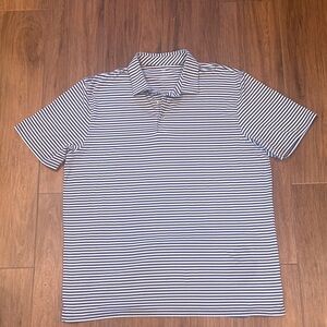 Southern Tide Navy and White Striped Polo